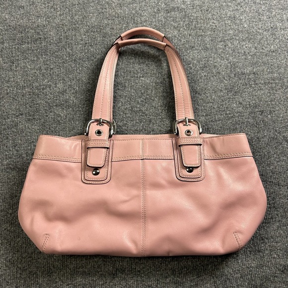 Coach Soho Bag Womens Medium Pink Leather Double Strap Zip Purse Handbag - Picture 5 of 10